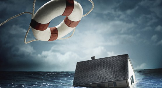 House Slipping Underwater